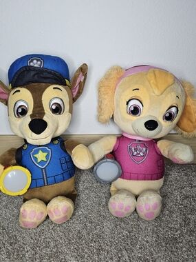 Paw Patrol Plush Set - Chase (Blue) & Skye (Pink)